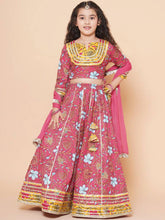 Pink Printed Cotton Lehenga Choli Set