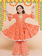 Orange Printed Kurta