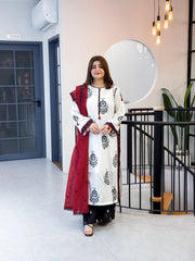 White cotton set with plazo