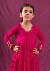 Rani Cross Gather Anarkali Set