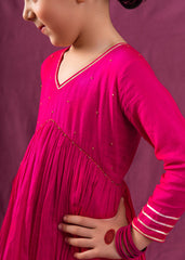 Rani Cross Gather Anarkali Set