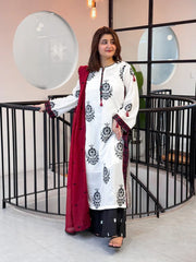 White cotton set with plazo