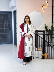 White cotton set with plazo combo set