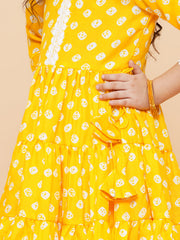Yellow Printed Kurta And Sharara
