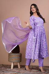 Lavender Gota Work Kurta Set