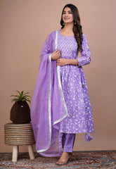 Lavender Gota Work Kurta Set