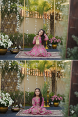 Petaline Pink Cosmos Sharara Set
